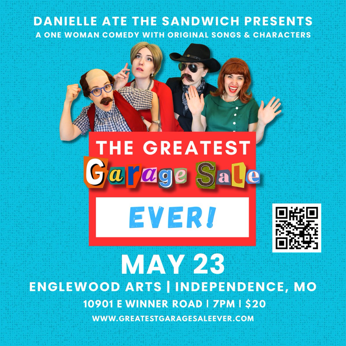 I perform my musical comedy cabaret, The Greatest Garage Sale Ever, tomorrow, Friday, May 23rd in Independence, MO at Englewood Arts! eventbrite.com/e/the-greatest…
