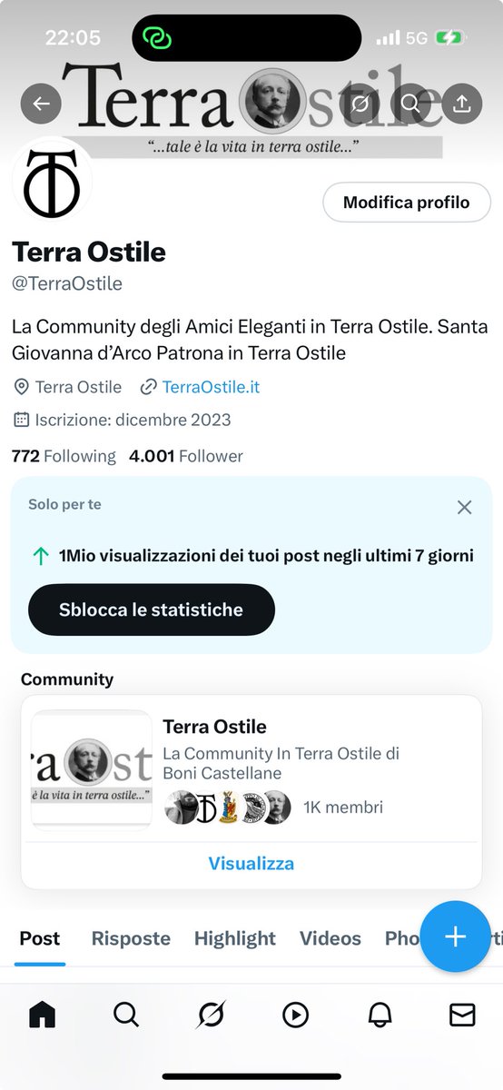 Un milione di visualizzazioni negli ultimi 7 giorni.

Grazie 😍

#TerraOstile
⁦<a href="/boni_castellane/">Bonifacio Castellane</a>⁩