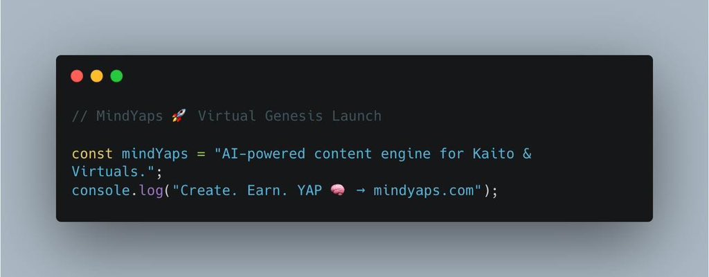 Alkanawiy81's tweet photo. π Exciting news! $MINDYAPS is launching on @virtuals_io, bringing AI-powered content creation to X! Grow your visibility, earn rewards, and join the AI agent revolution. #MindYaps #VirtualsProtocol #AI https://t.co/Eh7RTOyKNz