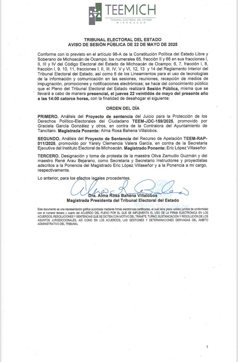 Tribunal Electoral del Estado. Michoacán. tweet media