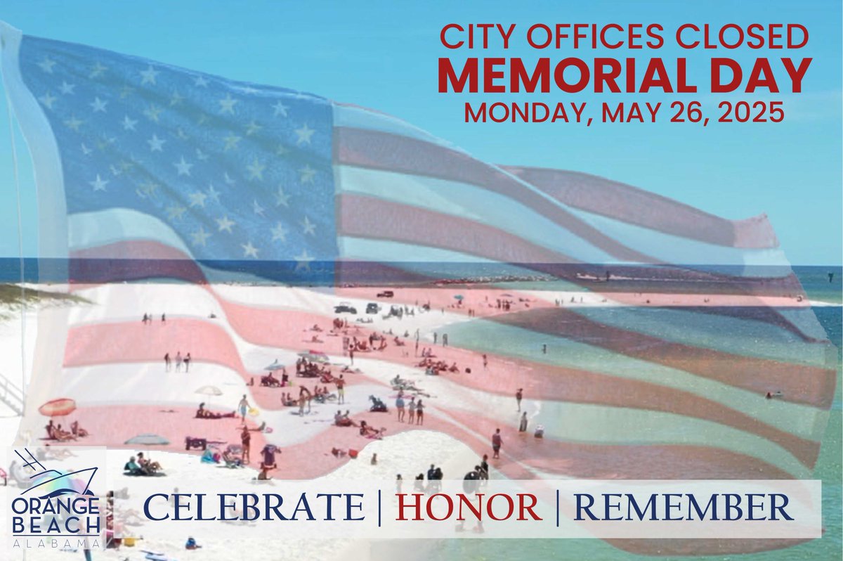 City offices will be closed on Monday, May 26th in observance of the Memorial Day holiday. Trash and recycling will not be affected. The city hopes everyone has a safe holiday weekend and sets aside time to honor and remember all those who died serving our great country.