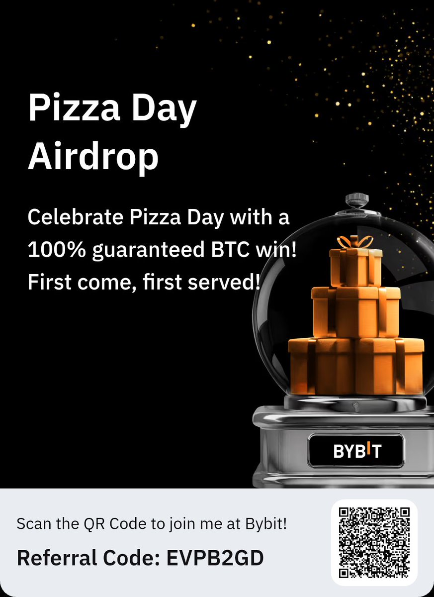 Celebrate Pizza Day with a 100% guaranteed BTC win! First come, first served! bybit.com/en/Wednesday-A…