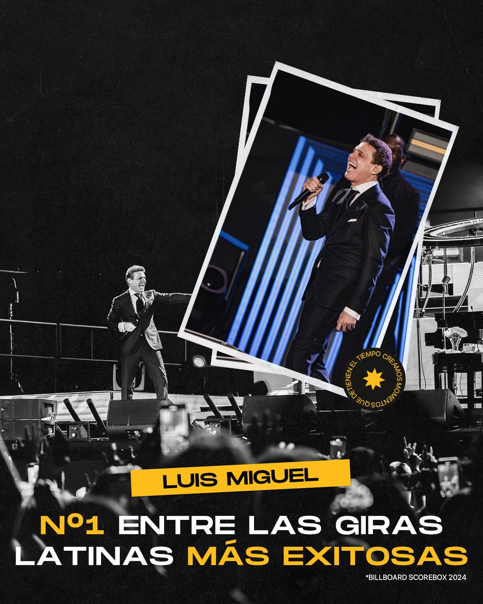 fenix_latam's tweet photo. Billboard Scorebox 2024 posiciona a Luis Miguel en la cima del ranking de giras más exitosas con su tour 2023-2024.
¡El Sol sigue brillando como nunca! ☀️🌍 https://t.co/Wx8bRbdGXP