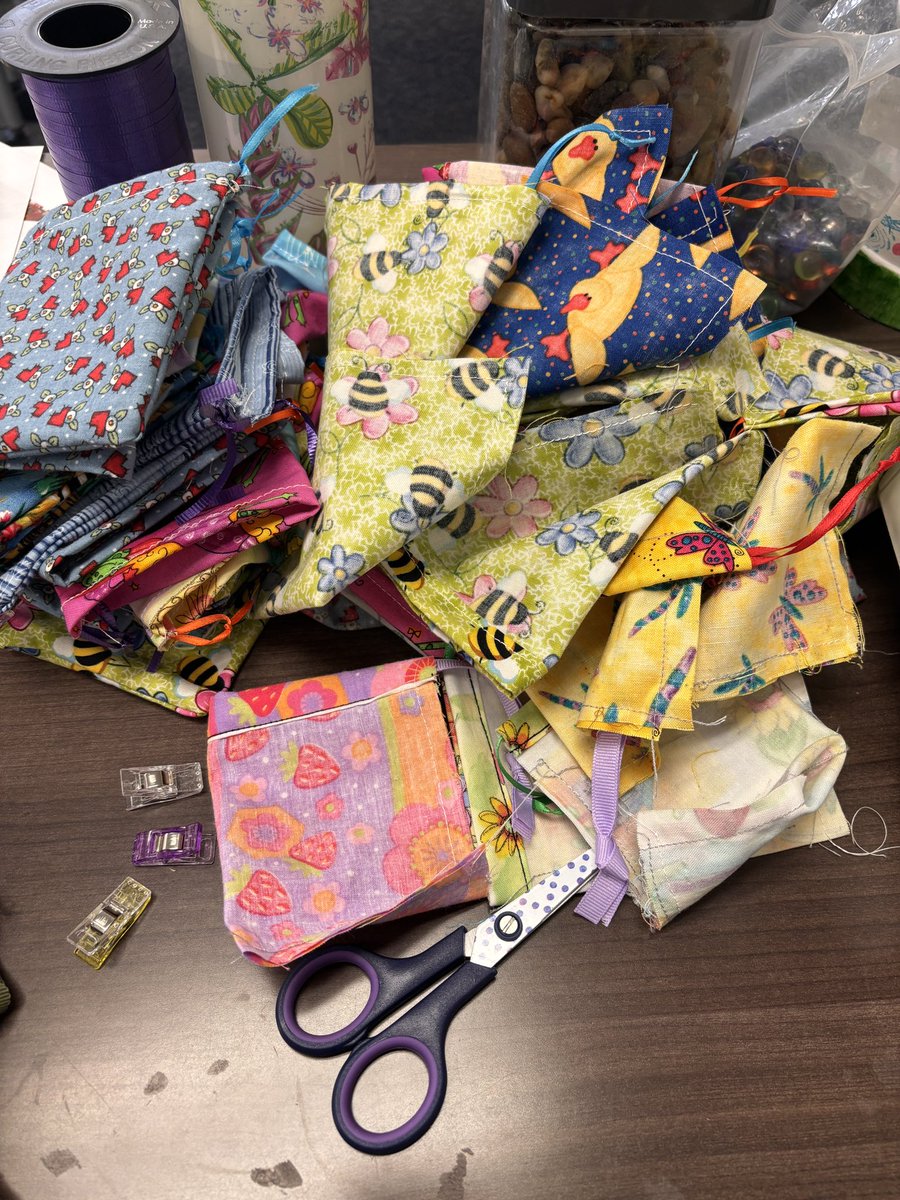 Our 102 seed bags are ready to be packaged with local flower seeds and instruction cards on how to help the butterflies and pollinators. Looking forward to getting these into the hands of our students! #forthepollinators