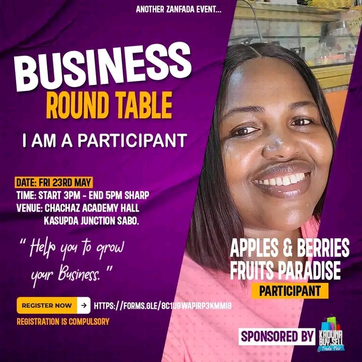 HypeLadySimi's tweet photo. Excited to share that a few business owners will be participating tomorrow at the Business Round Table! Looking forward to insightful discussions and valuable connections
#businessroundtable #kadunabuyandsell #zanfadaevents https://t.co/r7LrlEOXvX