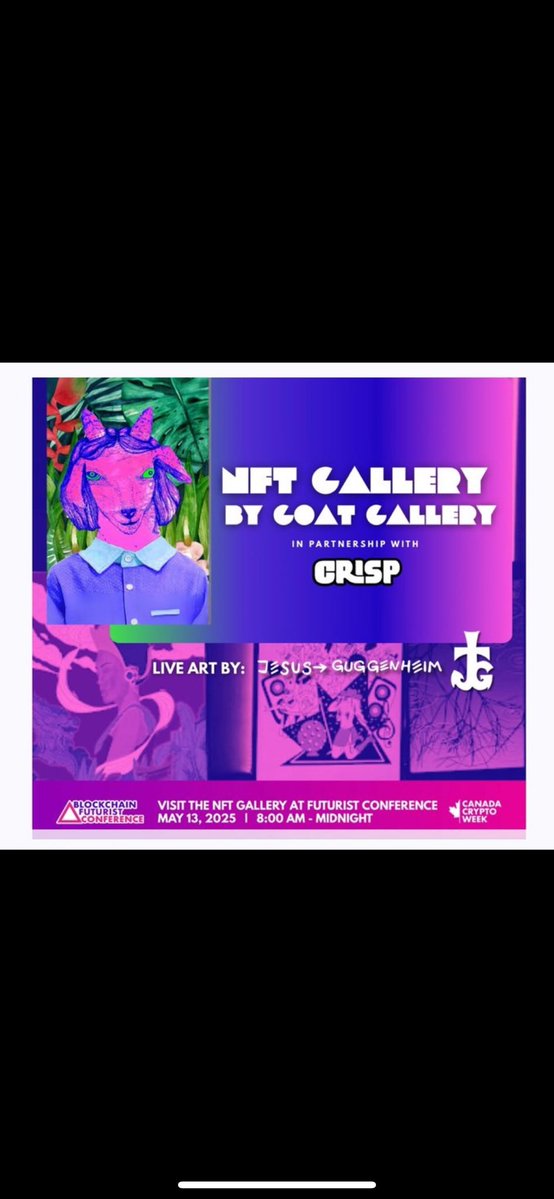 ElhamGhannadian.eth NFTNYC2024 (@e_ghannadian) on Twitter photo Good day friends❤️🔥
Honored to announce
🚨Bijan &Manijeh🚨
selected to be featured in the Design Exchange exhibition by Goat Gallery in partnership with CRISP, at the Blockchain Futurist Conference in
Toronto.
Special thanks to <a href="/Futurist_conf/">Blockchain Futurist Conference</a> <a href="/NFTgoat_art/">Goat Gallery</a> <a href="/maheenblues/">Maheenblues</a>
<a href="/VazNFT/">Vaz</a> Good day friends❤️🔥
Honored to announce
🚨Bijan &Manijeh🚨
selected to be featured in the Design Exchange exhibition by Goat Gallery in partnership with CRISP, at the Blockchain Futurist Conference in
Toronto.
Special thanks to <a href="/Futurist_conf/">Blockchain Futurist Conference</a> <a href="/NFTgoat_art/">Goat Gallery</a> <a href="/maheenblues/">Maheenblues</a>
<a href="/VazNFT/">Vaz</a>