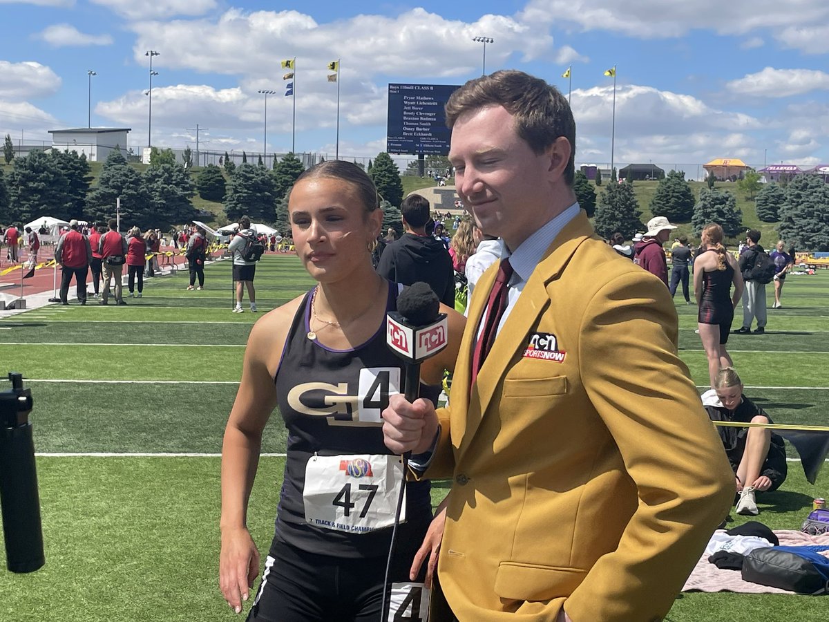 markyz99's tweet photo. Grand Island’s Celia McCoy wins the Class A 100 hurdles, winning at 14.42. @AthleticGish #nebpreps https://t.co/S2F0Imll0d