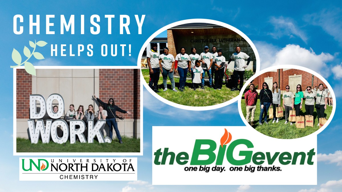 Thanks to everyone, including several from UND Chemistry, who volunteered for the Big Event 2025! #UNDproud