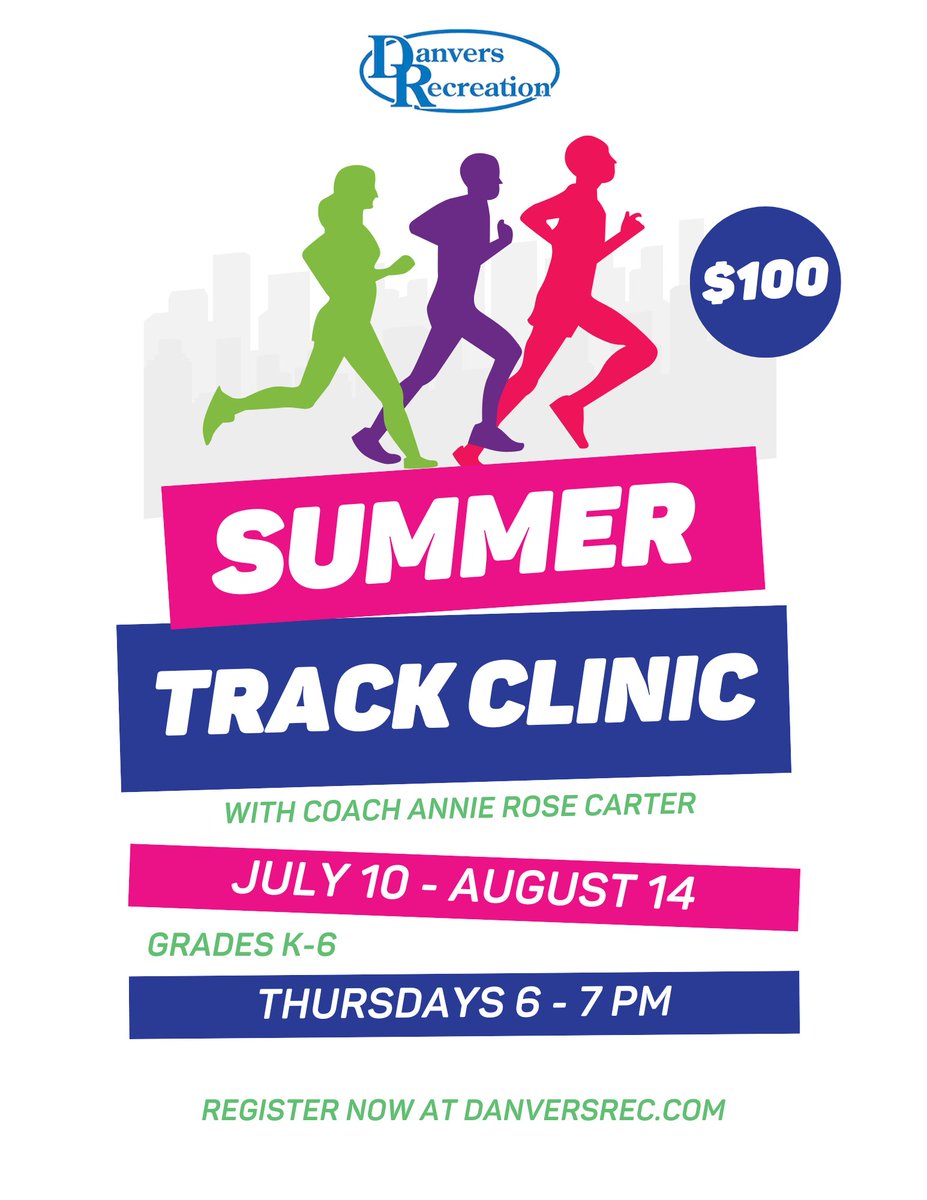 DanversRec's tweet image. Summer Track Program is live!! Sign up at danversrec.com👟