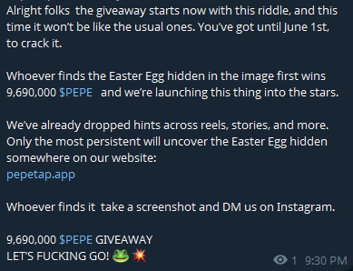 pepe_tap's tweet photo. Easter Egg 👀 https://t.co/CVjVa6rUQG