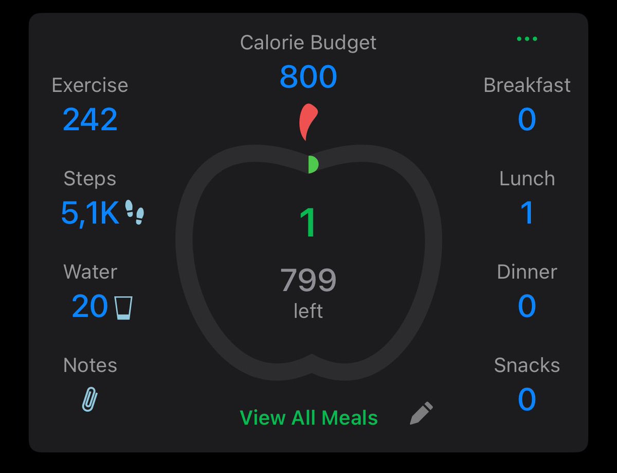 period (the one calorie is an americano … lol ) 🙈