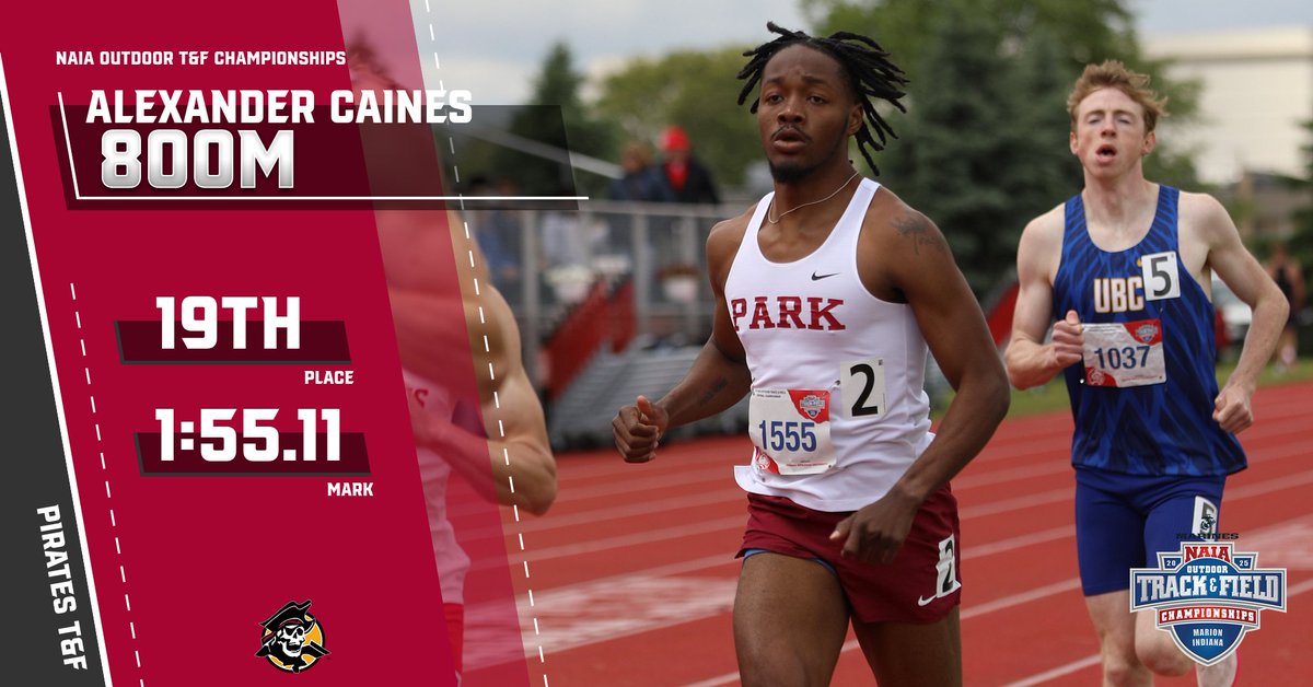 Park Pirates (@parkpirates) on Twitter photo M OUTDOOR T&F, Alexander Caines took on the 800m at #NAIATrack nationals and placed 19th with a time of 1:55.11!🏴☠️ <a href="/pirates_tfxc/">Park Pirates T&F/XC</a>
📈buff.ly/80KBn0Y M OUTDOOR T&F, Alexander Caines took on the 800m at #NAIATrack nationals and placed 19th with a time of 1:55.11!🏴☠️ <a href="/pirates_tfxc/">Park Pirates T&F/XC</a>
📈buff.ly/80KBn0Y