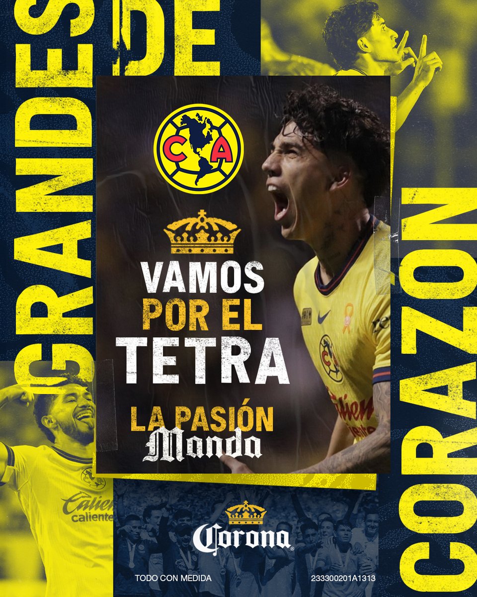 Corona Fútbol (@corona_futbol) on Twitter photo Celebramos la pasión del fútbol con la afición del Tricampeón. <a href="/ClubAmerica/">Club América</a>
#LAPASIÓNMANDAENLAFINAL Celebramos la pasión del fútbol con la afición del Tricampeón. <a href="/ClubAmerica/">Club América</a>
#LAPASIÓNMANDAENLAFINAL