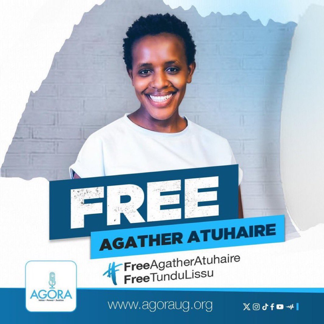 Martha Tusiime Tukahirwa (@marthatukahirwa) on Twitter photo The arbitrary arrest & enforced disappearance of <a href="/AAgather/">Agather Atuhaire</a> is being used as a strategy to spread terror in our society. This repression must stop!
#FreeAgatherAtuhaire The arbitrary arrest & enforced disappearance of <a href="/AAgather/">Agather Atuhaire</a> is being used as a strategy to spread terror in our society. This repression must stop!
#FreeAgatherAtuhaire