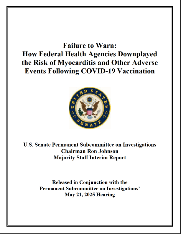"Diese Unterlagen enthalten Beweise für die Bemühungen der Biden-Regierung, die Warnung der Öffentlichkeit vor den Risiken einer Myokarditis im Zusammenhang mit den mRNA-COVID-19-Impfstoffen herunterzuspielen und zu verzögern." - Versäumte Warnung: Wie Bundesgesundheitsbehörden