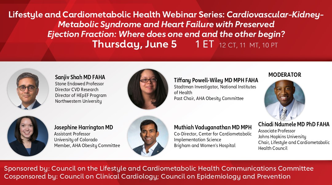 Chiadi Ndumele (@chiadindumele) on Twitter photo Excited to discuss the implications of the overlap between CKM syndrome and HFpEF with this amazing panel. Please join us for this FREE <a href="/AHAScience/">AHA Science</a> webinar! <a href="/RangaswJ/">Janani Rangaswami</a> <a href="/HeartDocSadiya/">Sadiya Khan</a> <a href="/JenHoCardiology/">Jennifer Ho</a> <a href="/KSharmaMD/">Kavita Sharma</a> <a href="/pnatarajanmd/">Pradeep Natarajan</a> <a href="/dmljmd/">Don Lloyd-Jones</a> <a href="/joshuajosephmd/">Joshua J. Joseph, MD, MPH, FAHA</a> <a href="/NMHheartdoc/">Clyde Yancy, MD, MSc</a> <a href="/MariellJessup/">Mariell Jessup</a> Excited to discuss the implications of the overlap between CKM syndrome and HFpEF with this amazing panel. Please join us for this FREE <a href="/AHAScience/">AHA Science</a> webinar! <a href="/RangaswJ/">Janani Rangaswami</a> <a href="/HeartDocSadiya/">Sadiya Khan</a> <a href="/JenHoCardiology/">Jennifer Ho</a> <a href="/KSharmaMD/">Kavita Sharma</a> <a href="/pnatarajanmd/">Pradeep Natarajan</a> <a href="/dmljmd/">Don Lloyd-Jones</a> <a href="/joshuajosephmd/">Joshua J. Joseph, MD, MPH, FAHA</a> <a href="/NMHheartdoc/">Clyde Yancy, MD, MSc</a> <a href="/MariellJessup/">Mariell Jessup</a>