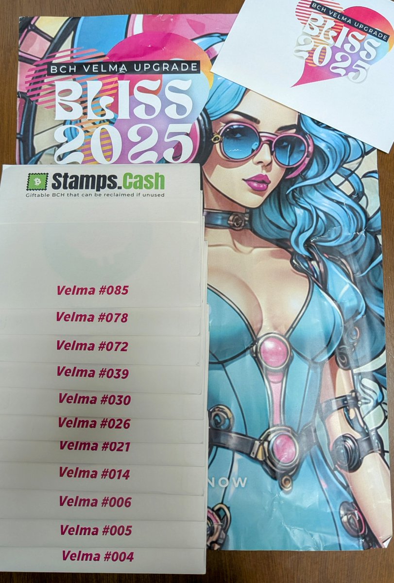 Steve Thurmond (@stevethurmond) on Twitter photo I still have 11, 2025 BCH Bliss <a href="/cashstamps/">CashStamps</a> Sticker-Packs that are specific to YOUR purchased Velma NFT ticket for Bliss. If you bought a ticket and weren't able to attend, DM here or on Telegram (@sthurmo) with a screenshot of your specific NFT(s) and a mailing address and I'll I still have 11, 2025 BCH Bliss <a href="/cashstamps/">CashStamps</a> Sticker-Packs that are specific to YOUR purchased Velma NFT ticket for Bliss. If you bought a ticket and weren't able to attend, DM here or on Telegram (@sthurmo) with a screenshot of your specific NFT(s) and a mailing address and I'll