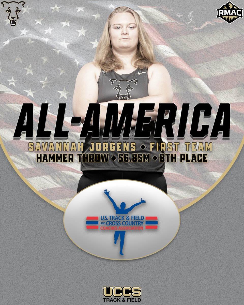 UCCS Athletics (@gomountainlions) on Twitter photo πΊπΈ πππ-πππππππ πΊπΈ
Junior Savannah Jorgens brings home <a href="/UCCSTRACK/">UCCS Track & Field</a>'s first All-America honor of the 2025 NCAA DII OT&F Championships, landing on the First Team with an 8β£th place mark of 56.85m!
#GoMountainLions πΊπΈ πππ-πππππππ πΊπΈ
Junior Savannah Jorgens brings home <a href="/UCCSTRACK/">UCCS Track & Field</a>'s first All-America honor of the 2025 NCAA DII OT&F Championships, landing on the First Team with an 8β£th place mark of 56.85m!
#GoMountainLions