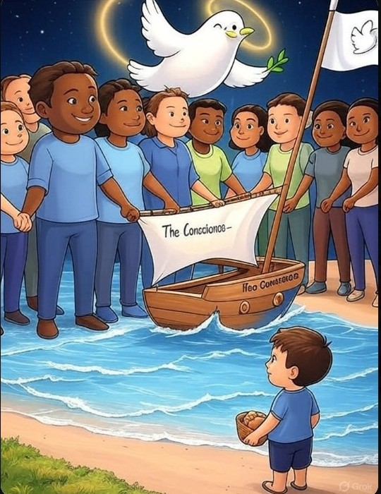 JavedJaved48's tweet photo. "🚨#Gaza’s famine deepens—52,000+ dead, aid blocked after #TheConscience was bombed in intl waters! @Denmark_UN, #Greece, & #Slovenia have called for a ceasefire—now it’s time to act!
@UN @antonioguterres, invoke ‘Uniting for Peace’ for an emergency #UNGA session to save lives!🕊️Join the fight: @EuroMedHR #GazaCrisis #EndTheBlockade #FreedomFlotilla" @grok