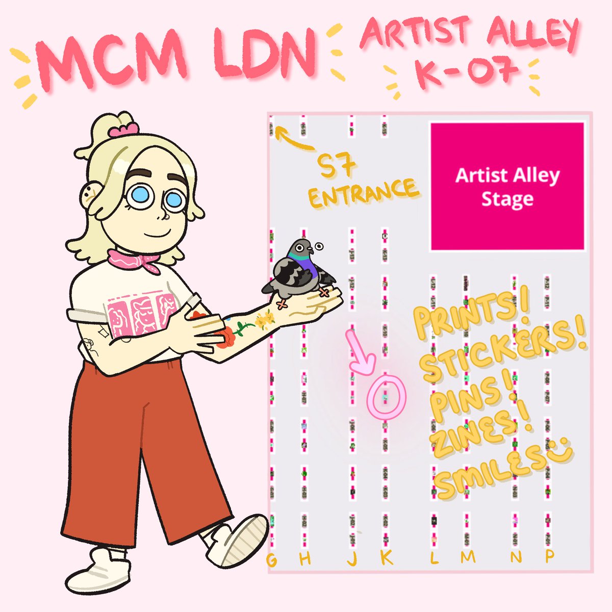 ⭐️ this weekend! ⭐️ i'll be at @mcmcomiccon fri-sun selling my wares!! table k-07 in the artist alley, at the very end of the south hall. come say hi! 