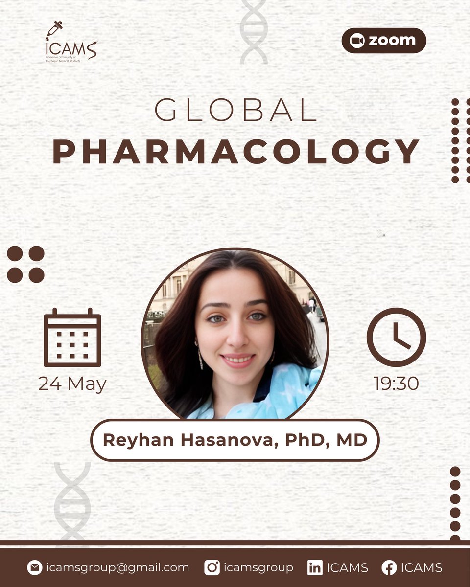 We are pleased to welcome Dr. Reyhan Nasibova (PhD, Oracle Life Sciences) as the speaker for our upcoming webinar on Real-World Evidence.

🗓 May 24 | 19:30 (Baku time) | Zoom
🔗 Register: forms.gle/Ya8kGhmXdmrt6V…