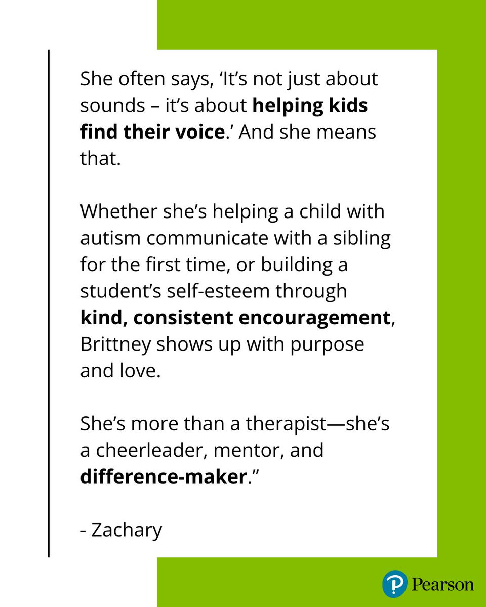 PearsonAssessUS's tweet image. #SpeechLanguagePathologists are difference-makers. 

Thank you to Zachary for this beautiful and inspiring nomination of his wife, Brittney, in honor of #NSLHM  

If you&apos;d like to nominate an #SLP or #SLPA fill out the form: spr.ly/6018NQFmM

#SpeechLanguagePathology