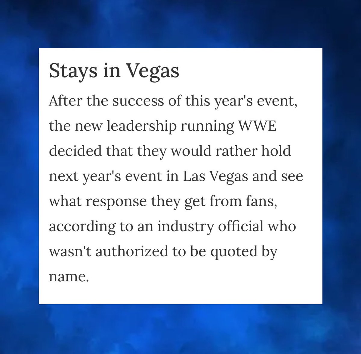 WrestleOps's tweet photo. According to @NOLAnews, WrestleMania 42 next year will be in Las Vegas once again per an “industry official.” https://t.co/x0XrIvGjvZ