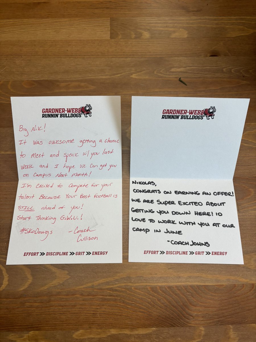 Nikolas Bivens (@bivensnikolas) on Twitter photo Thank you <a href="/CoachCully_GW/">Dean Cullison</a> and <a href="/CoachTylerJohns/">Tyler Johns</a> for hand written letters! Super excited to come down to campus in June!!!
<a href="/Montgomery_DHHS/">Ryan Montgomery</a> <a href="/HayesFootball19/">Delaware Hayes Football</a> Thank you <a href="/CoachCully_GW/">Dean Cullison</a> and <a href="/CoachTylerJohns/">Tyler Johns</a> for hand written letters! Super excited to come down to campus in June!!!
<a href="/Montgomery_DHHS/">Ryan Montgomery</a> <a href="/HayesFootball19/">Delaware Hayes Football</a>