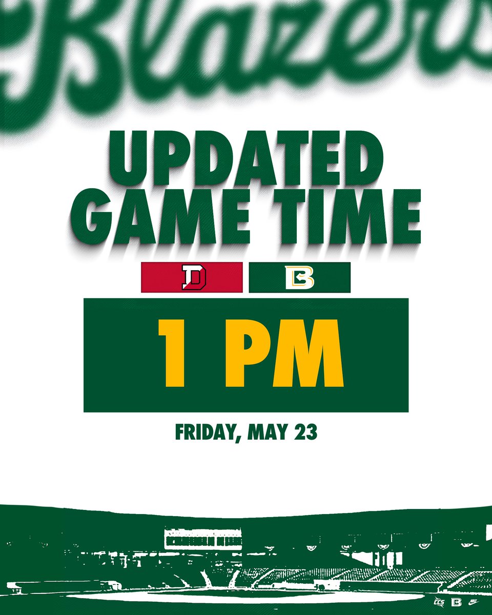 SCHEDULE UPDATE 🚨

First pitch of Game 1 of the Granville Super Regional has been moved to 1 PM CT 

#GoGreen | #GreenCollar