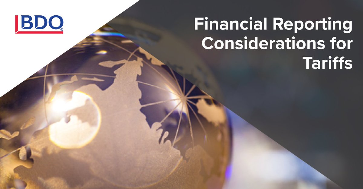 Tariffs and market volatility can affect financial reporting. Discover essential insights on accounting, disclosures, and reporting: bdousa.com/4cR9VCe 

#FinancialReporting #Tariffs