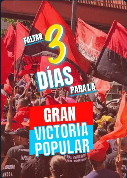 ¡Faltan solo 3 días! 🔴⚫
Este 25 de mayo vamos con fuerza y conciencia. 🔴
Tupamaro no falla ni se rinde. ⚫
Por justicia, por el pueblo, por la revolución. 🔴⚫
¡Tupamaro está de pie y va pa' lante! 🔴⚫
#VotaPorTupamaro #VotoRebelde #TupamaroPresente
#25DeMayoVotaTupamaro