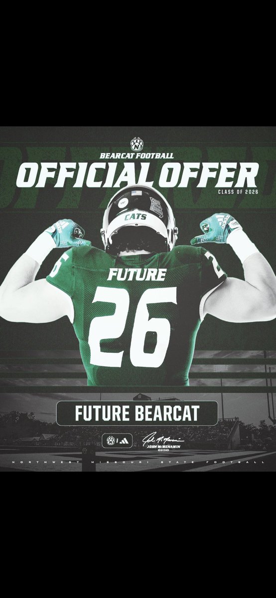 kock_bryce's tweet image. After a great talk with @jmychalgrau I’m excited to have received a offer from Northwest Missouri State! @Coach_Prosser @CoachBostNW @NWBearcat_FB