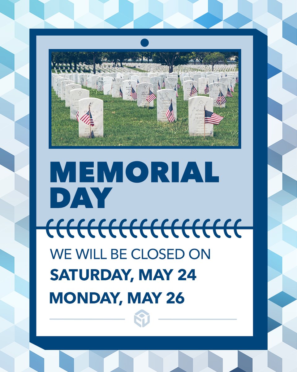 In observance of Memorial Day, all ACU locations will be closed Saturday, May 24th, and Monday, May 26th.
Remember that your account is just a click away with our
ACU Mobile App! 📱 ✨ 
#AssociatedCU #closed #holiday #MemorialDay #Remember