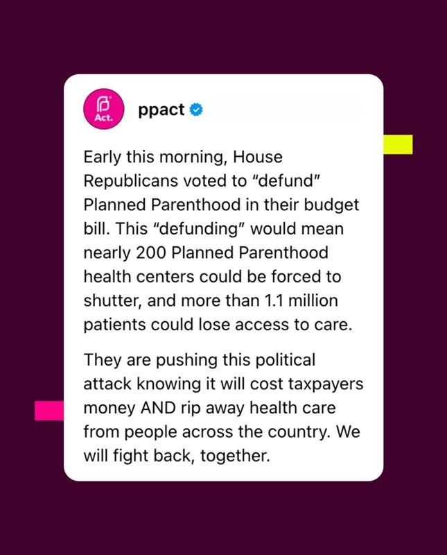 If Republicans shut down Planned Parenthood health centers, entire regions will suffer. Planned Parenthood health centers save lives. 

📣Take action and contact your Member of Congress and tell them to fight for Planned Parenthood: bit.ly/45m3IMz

#IFightForPP