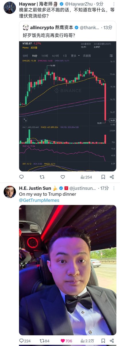 yuyue_chris's tweet photo. 海老师、熬鹰和孙哥有关 $TRUMP 晚宴的信息连贯地出现在了我的信息流里

大数据的有端联想 🌚🌚 https://t.co/8WxPGPXxI7