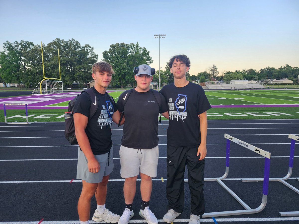 Just wanted to take the time to give these guys their due respect.  3 state qualifiers here that put the time and effort in, made it a priority, and found success.  Proud of you all!
Adrian Mann - 300im, 110hh
Caleb Williford -Discus
Mason King - Shot Put