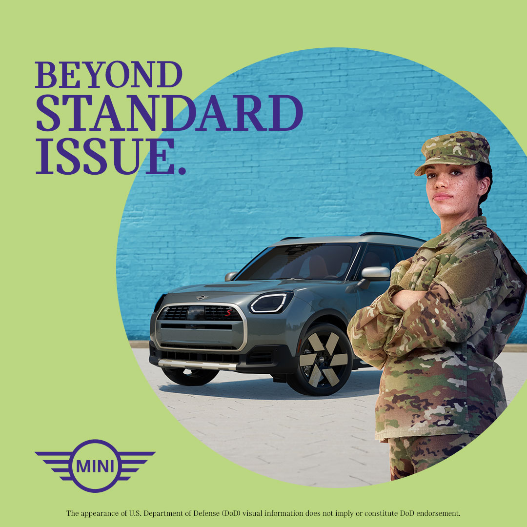 MINI - Beyond Standard Issue. ❤️🤍💙
Receive up to $1,000 Military Incentive Toward Select MINI Models. 
Honoring Our Heroes Everyday. 🎗️

Discover Available Military Incentives Today: bit.ly/3u83MPN

#FermanMINI #MINIMilitary #MemorialDay #Savings