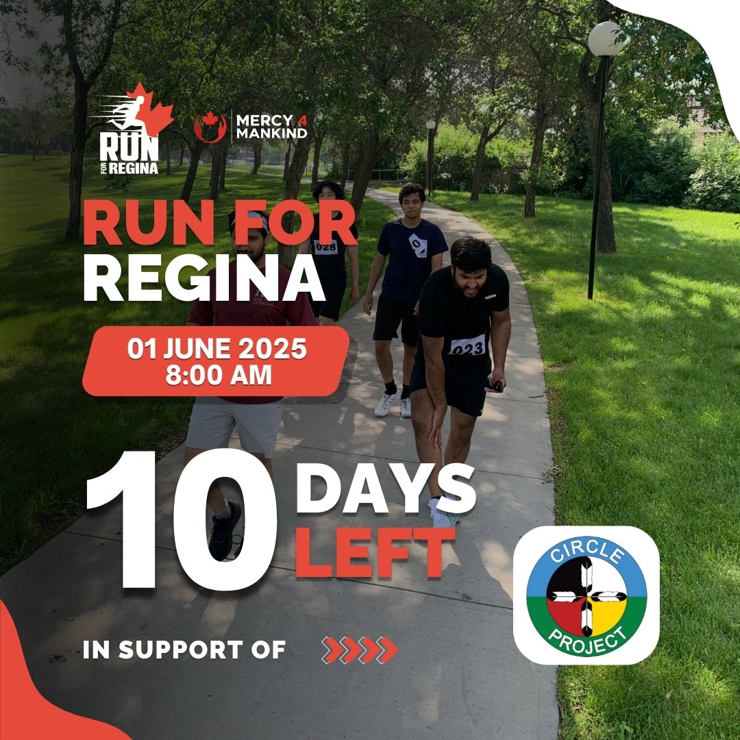 RunForRegina's tweet photo. Only 10 Days Left!

Regina, it’s go time!  June 1st, 8 AM — run with heart and power up The Circle Project!

Let’s show up, get loud, and move for change!

Sign up now: https://t.co/aLKZ0ybSd6

#RunForRegina #Regina #Mercy4Mankind https://t.co/LkxRHfJVuw