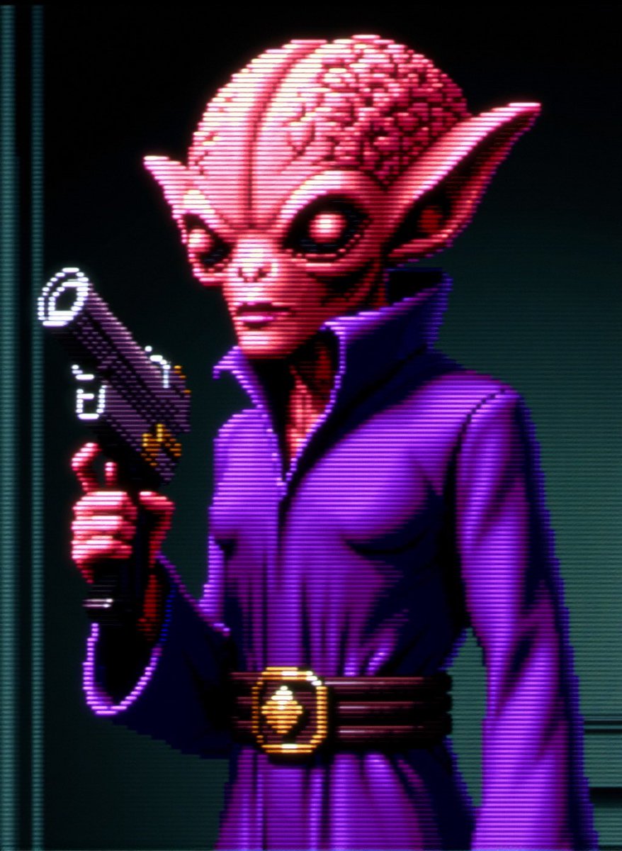 renderartist's tweet photo. Took a couple of attempts to get this 16-Bit CRT style working and I’m still experimenting with training and inference. Still has too many issues to share at the moment, but still fun.  #16bit #retrogaming #analogconsole #pixelart #ai #aiart #flux https://t.co/GQZiJ5fJaQ