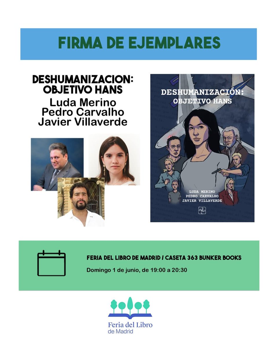 El día 1 de junio vamos a estar <a href="/LudaMerino/">🔻Luda Merino🔻</a> <a href="/PatoAviador/">Pato Aviador</a> y yo firmando ejemplares en la Feria del libro de Madrid. Nos podrás encontrar en la caseta 363, ¡Nos vemos muy pronto!