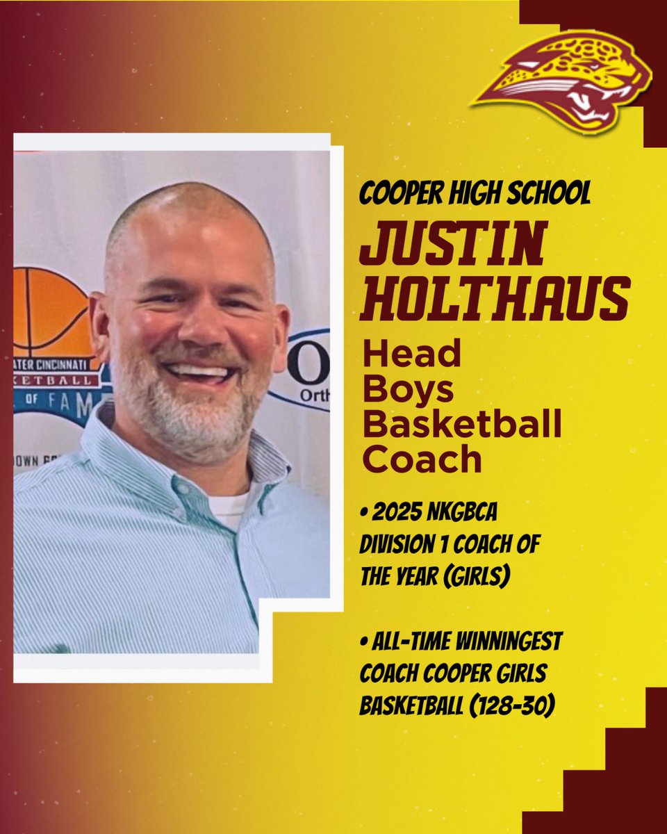 🏀 BREAKING: Cooper High School is proud to welcome Justin Holthaus as our new Varsity Boys Basketball Head Coach!
The all-time winningest coach in Cooper Girls history (128-30), 4x Region Champ, &amp; proven leader returns to lead the Jags! 
bit.ly/FamiliarLeader…