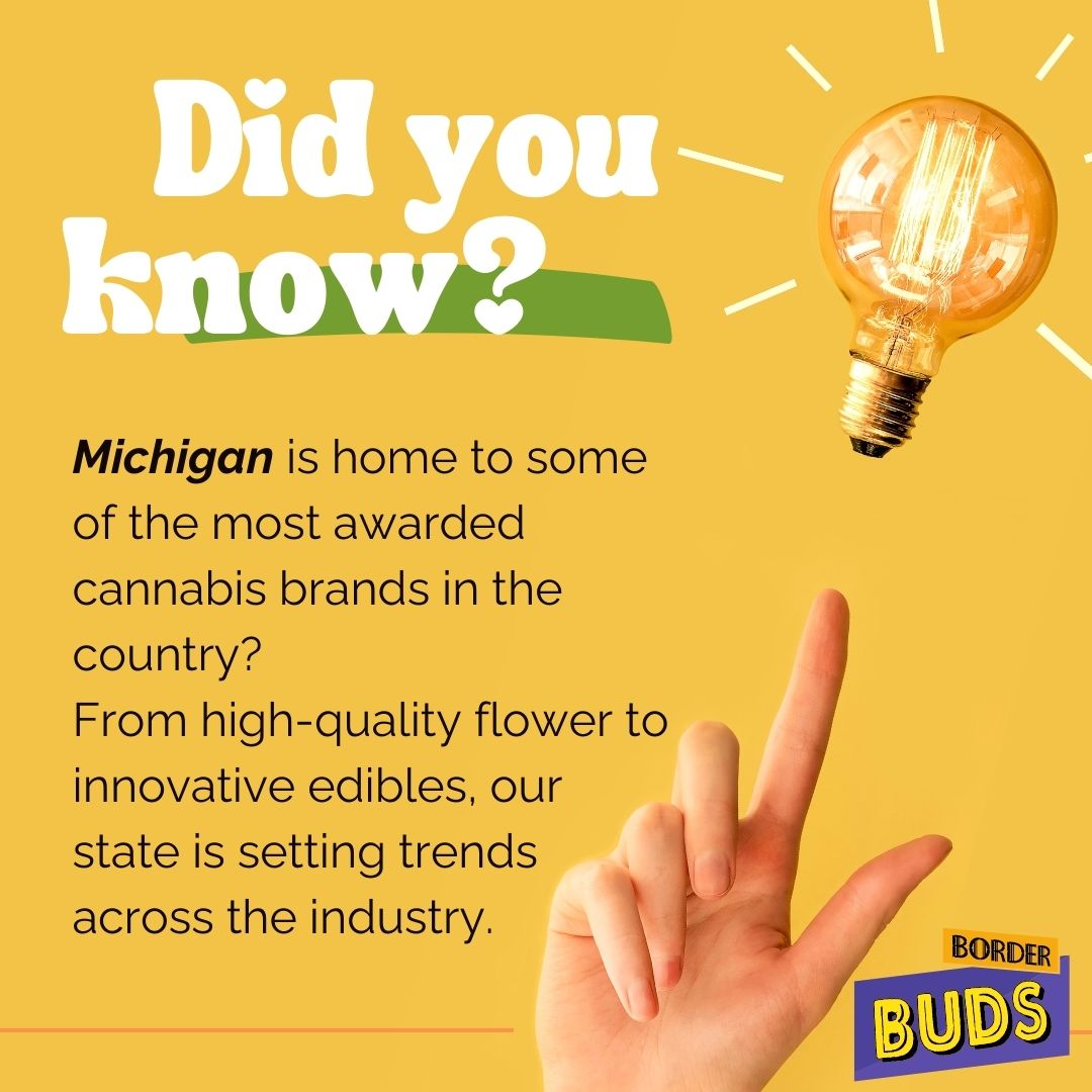 borderbudsmi's tweet photo. 🌿 Did you know Michigan is home to some of the most awarded cannabis brands in the country?
 From high-quality flower to innovative edibles, our state is setting trends across the industry.

 📍 Just off Exit 1 in New Buffalo 
 #MichiganCannabis #DidYouKnow #SupportLocalGrowers https://t.co/F37YLnFvk3