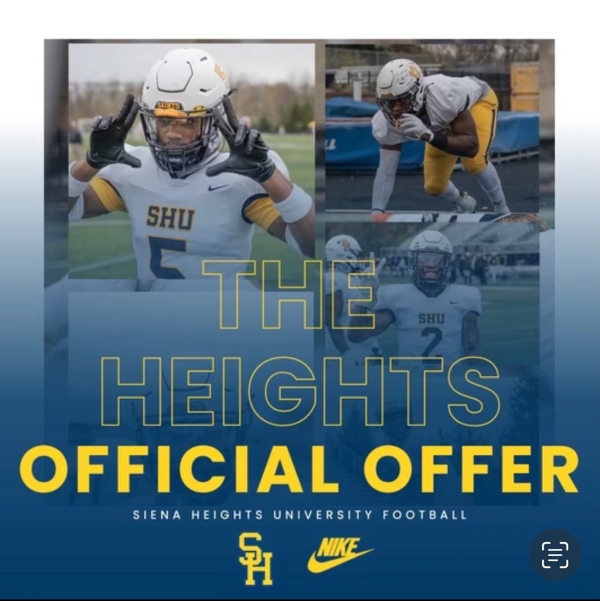 After a great meeting with <a href="/_coachmcgaughy/">Coach McGaughy</a>, I am very grateful to receive an offer to continue my football career at Siena Heights. <a href="/SienaHeightsFB/">Siena Heights University Football</a> 

<a href="/PrepRedzoneMI/">Prep Redzone Michigan</a> <a href="/TheD_Zone/">The D Zone</a> <a href="/MichFBFrenzy/">Michigan Prep Frenzy</a> <a href="/MIexposure/">Michigan exposure</a>