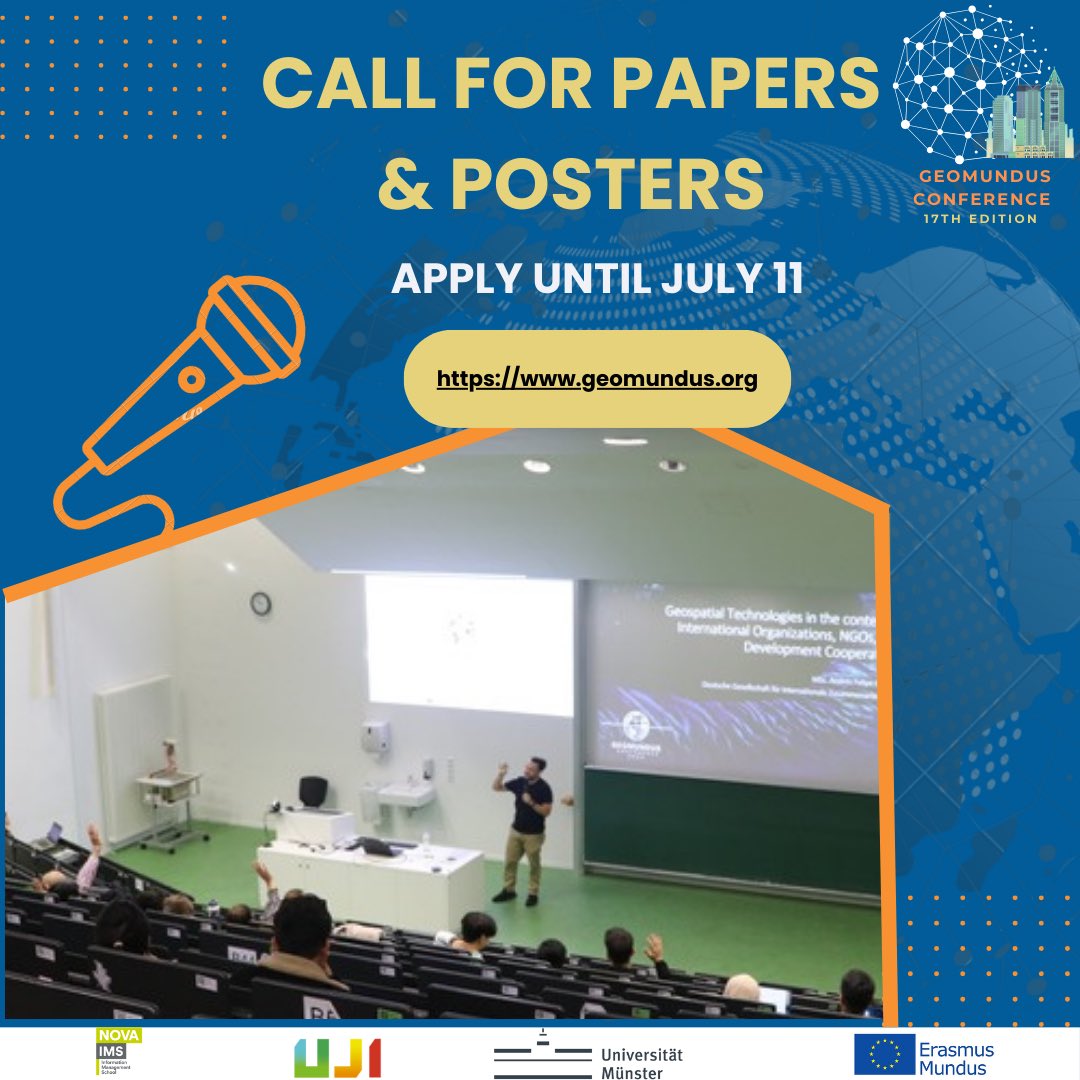 🌍 Call for Papers: GeoMundus 2025
🎓 Open to Bachelor’s &amp; Master’s students, early-career researchers, and young academics in geospatial fields! 
🌟 This year’s theme: 
“Geospatial Technologies for Smart Cities”
#gis #geo #GeoEngineering #technology #student #spatial #lisbon