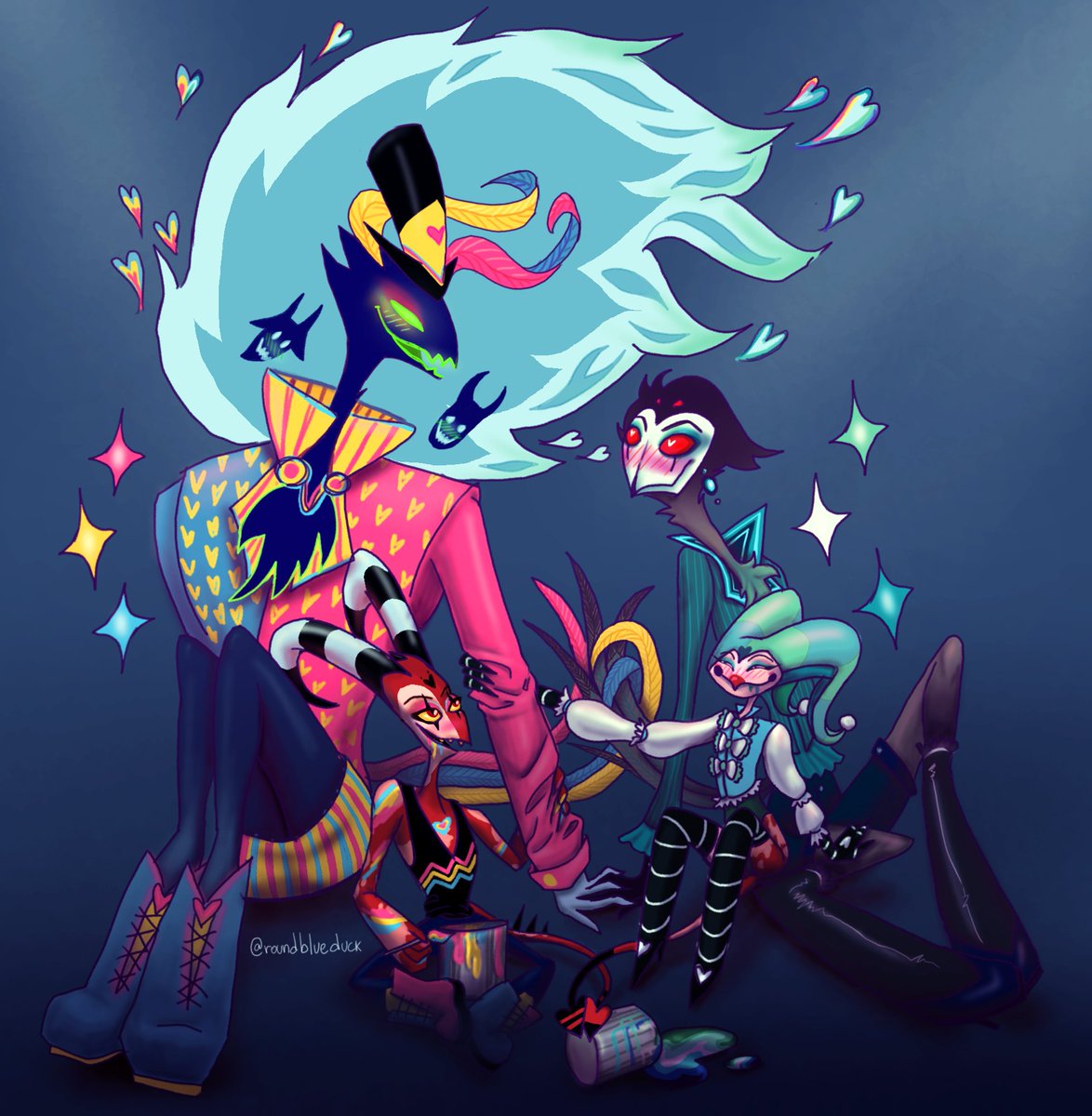 roundblueduck's tweet image. This year&apos;s theme is hideous outfits and paint eating!

#pride2025 #HelluvaBoss #Stolitzarozzie