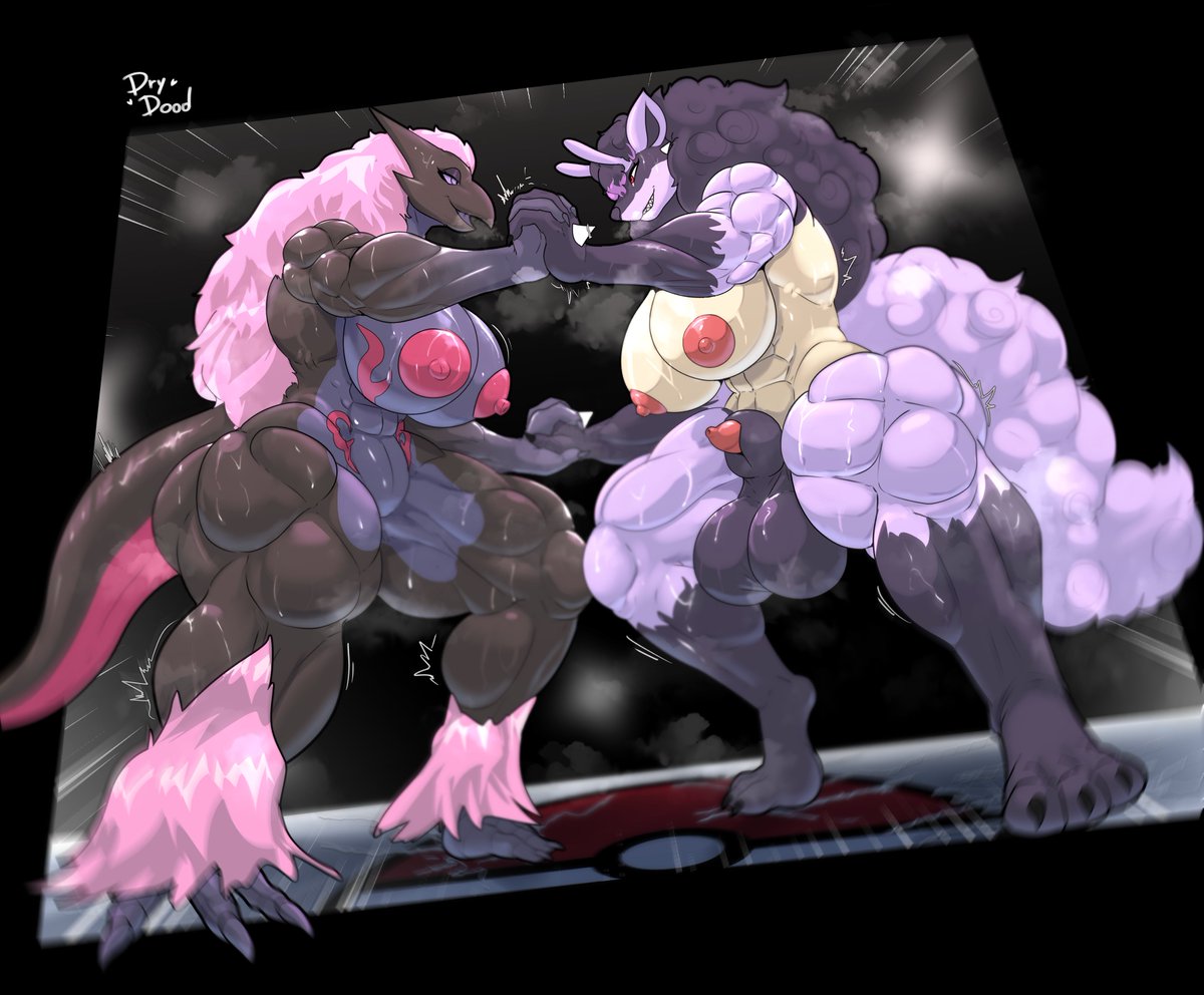 Updated commission for <a href="/ThatBullKrysk/">Krys</a>!
2 sweaty pokemons fighting 7u7