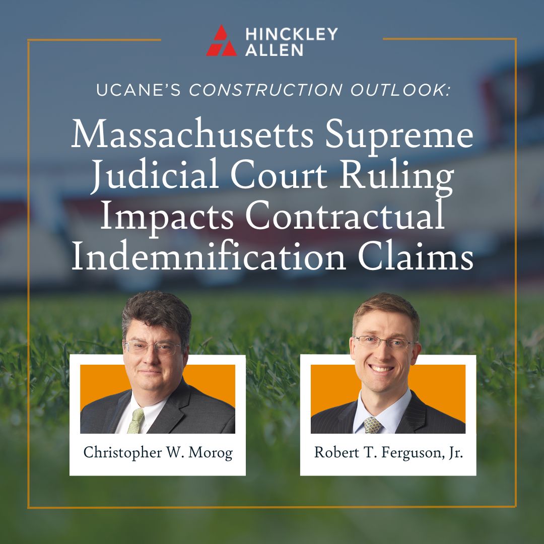Chris Morog and Bob Ferguson discuss the MA highest court's decision in a case involving a university executing a contract with an architect to design a new synthetic turf field on top of a parking structure in <a href="/WeDigNewEngland/">UCANE</a>'s Construction Outlook: bit.ly/4dsxZvp