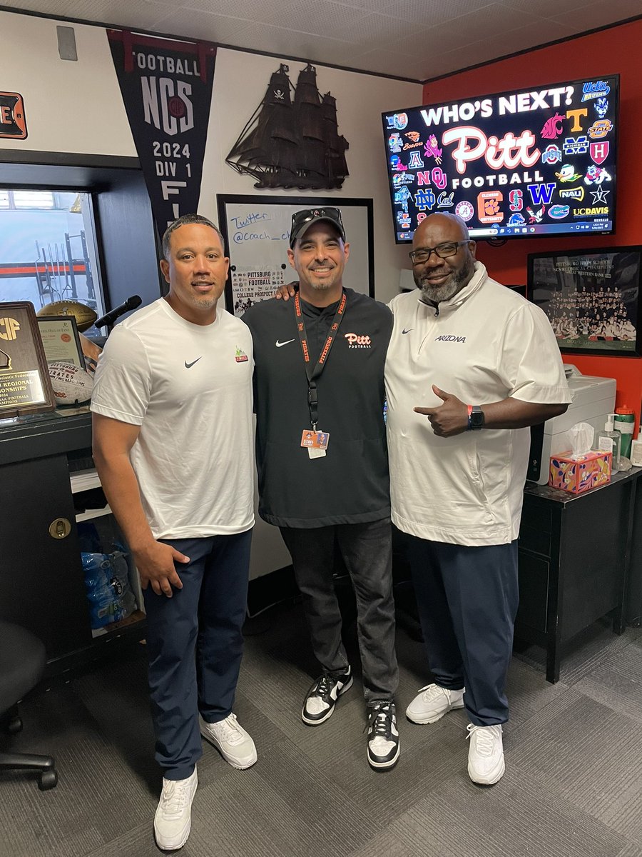Pittsburg HS, FB (@pitthsfootball) on Twitter photo Coach Zo and Coach Wade sealing deals for <a href="/ArizonaFBall/">Arizona Football</a> #BearDown #HoistTheColors🏴☠️ #CollegePirates #WhosNext #PITT Coach Zo and Coach Wade sealing deals for <a href="/ArizonaFBall/">Arizona Football</a> #BearDown #HoistTheColors🏴☠️ #CollegePirates #WhosNext #PITT