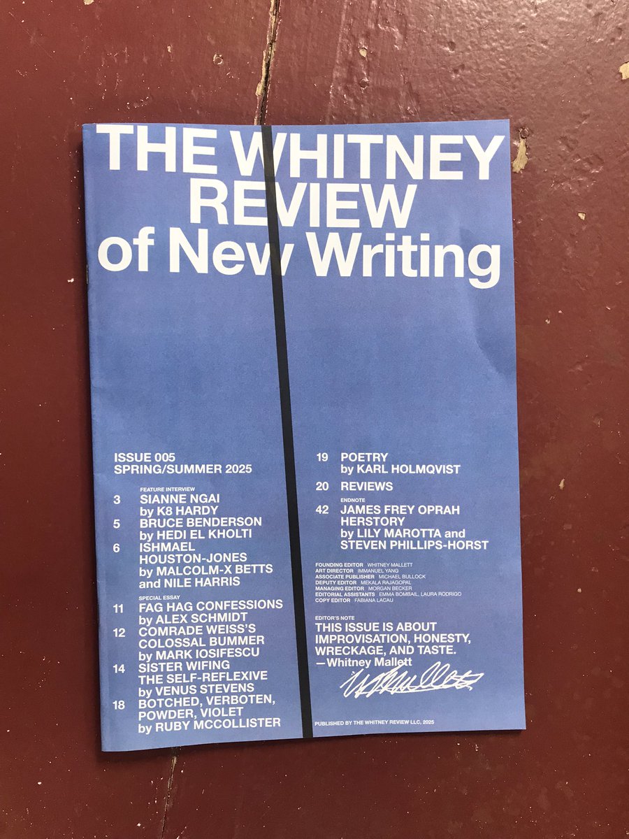 hamrahrama's tweet image. The latest issue of the @WhitneyReview is out; includes my piece on Charlie Haas’s new novel, The Current Fantasy