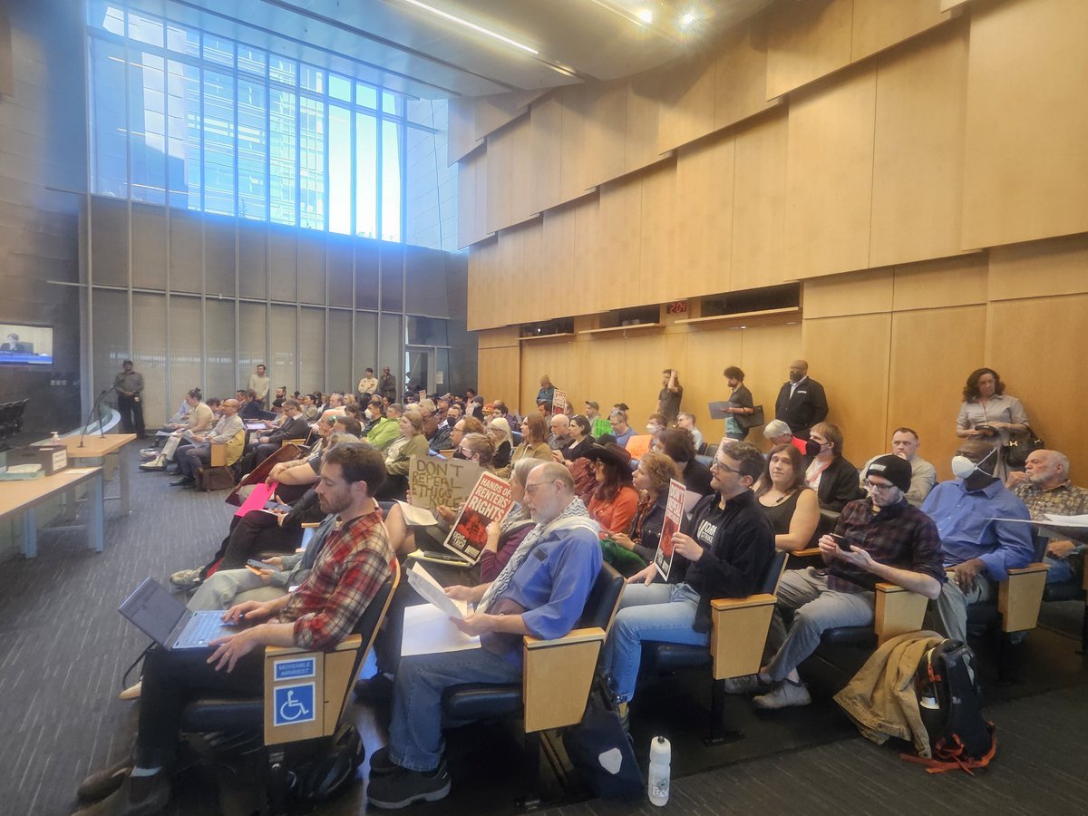 NOW: Big turnout for City Council today. Committee votes on the DSA kiosks and possibly the ethical standard change, which includes 5 amendments. We might be here a while!